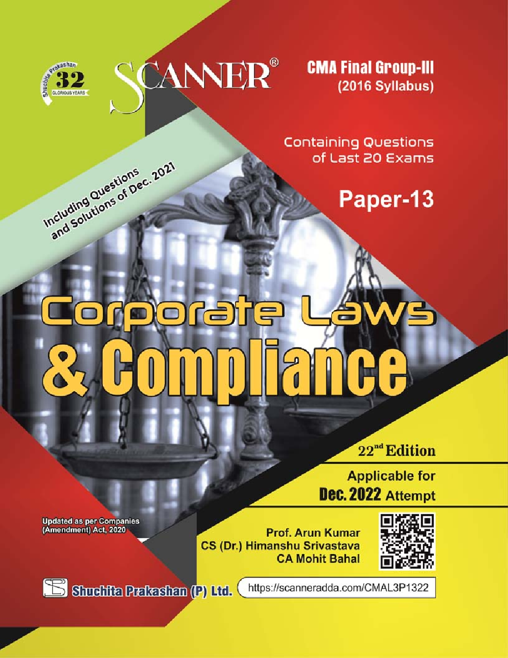 Shuchita Scanner CMA Final Group - III (2016 Syllabus) Paper-13 Corporate Law & Compliance - Page 1