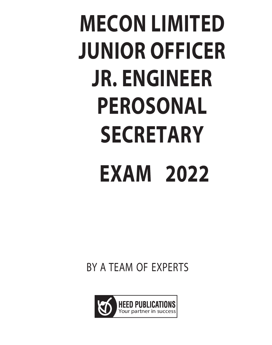 MECON Limited - Junior Officer, Executive, Junior Engineer, Personal Secretary, Deputy Officer Exam - Page 2