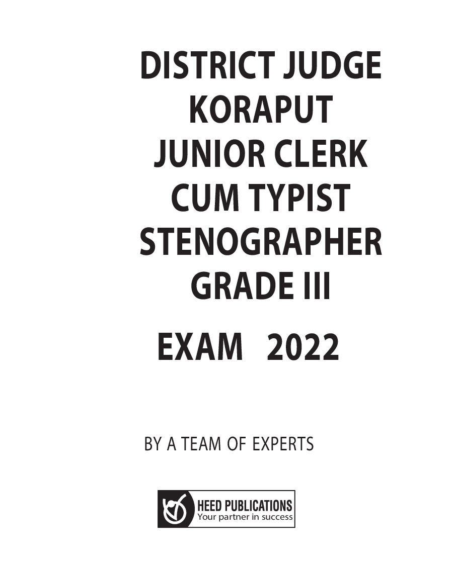 District Judge Koraput - Junior Clerk Cum Copyist, Stenographer (Grade - III) And Junior Typist - Page 2
