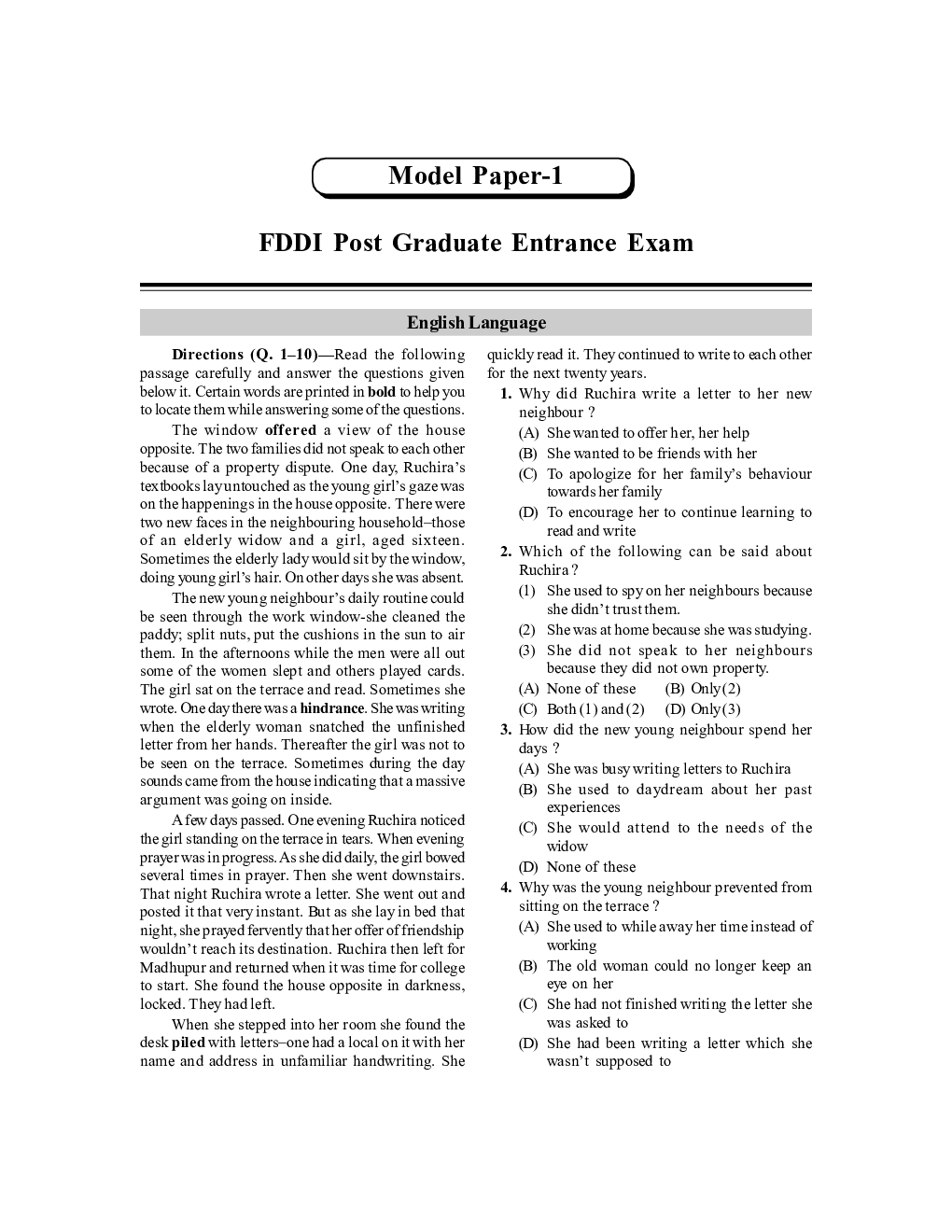 FDDI Entrance Exam - Page 5