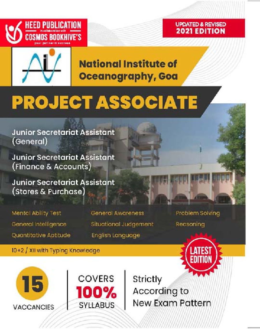 NIO Goa Junior Secretariat Assistant Project Associate Exam - Page 1
