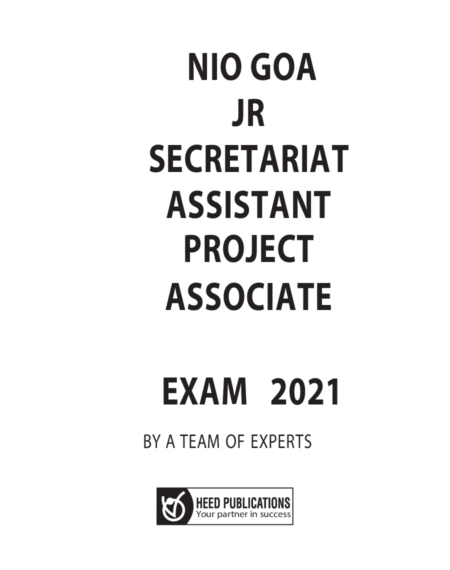 NIO Goa Junior Secretariat Assistant Project Associate Exam - Page 2