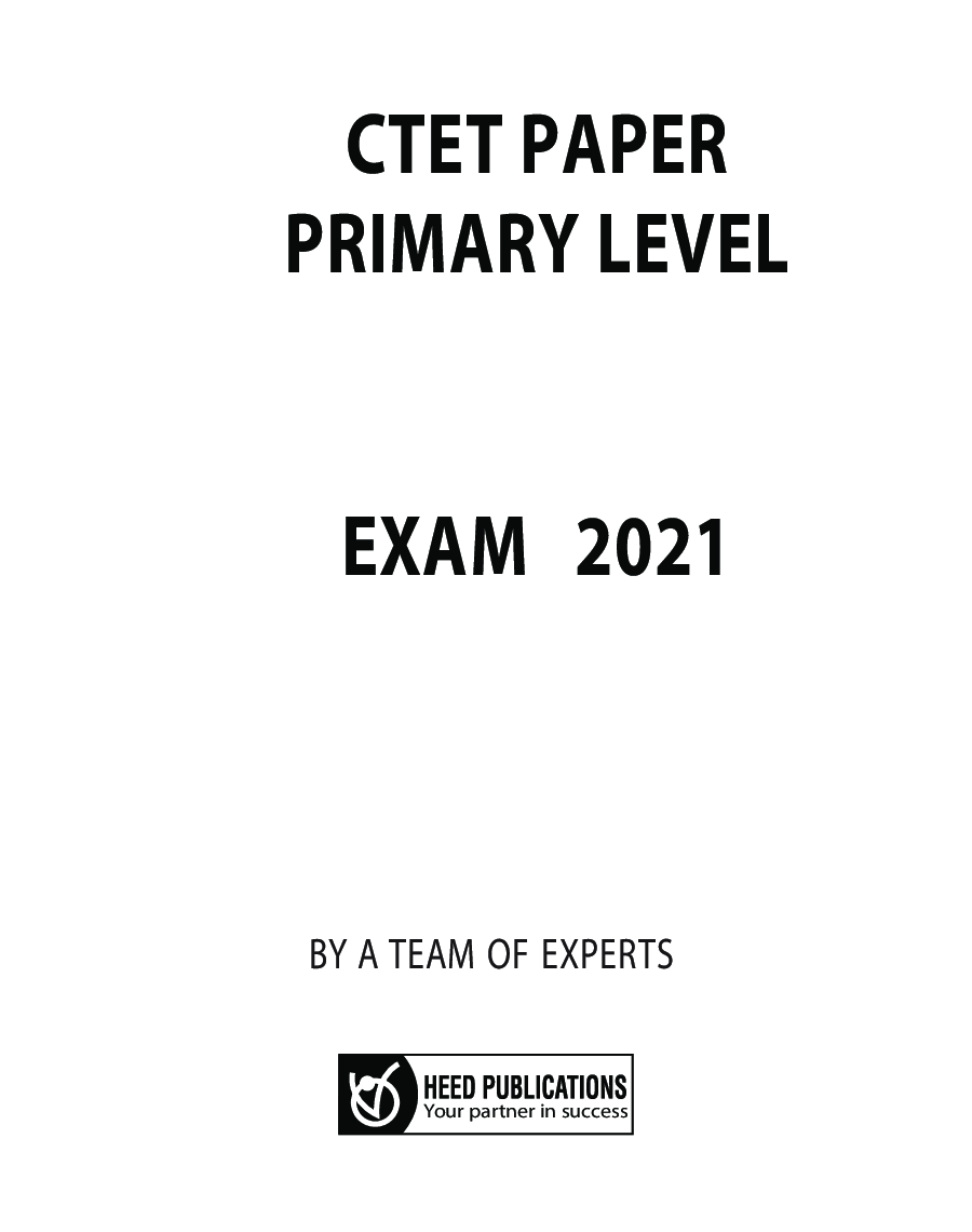 CTET Paper I Primary Level  - Page 1