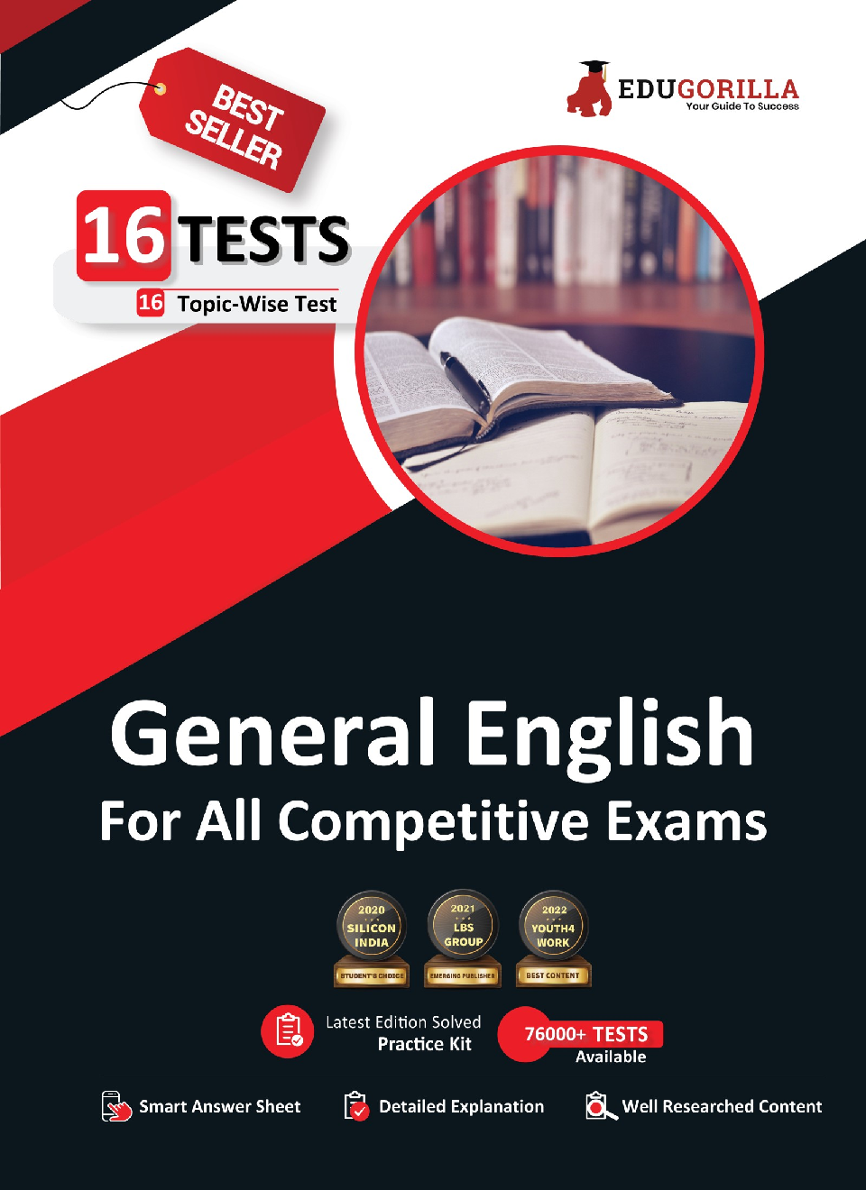 EduGorilla General English For All Competitive Exams 2022 | 16 Topic-wise Solved Tests ( 1200 + Solved Questions) - Page 1
