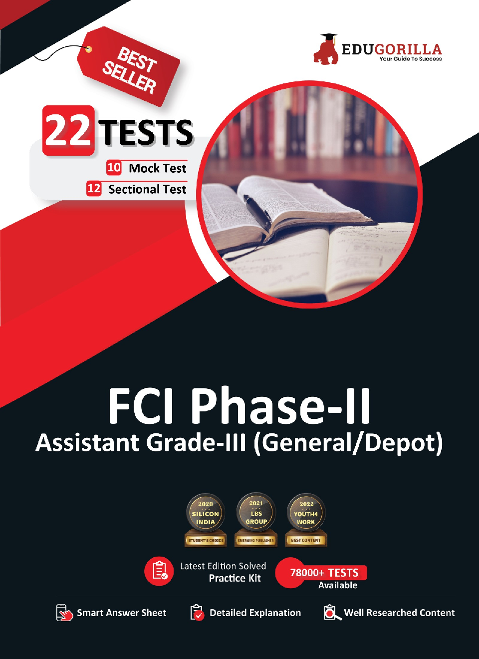 EduGorilla FCI Phase-II (Paper-1) Exam : Assistant Grade-III (General/Depot) | 10 Mock Tests + 12 Sectional Tests (1300+ Solved Questions) - Page 1