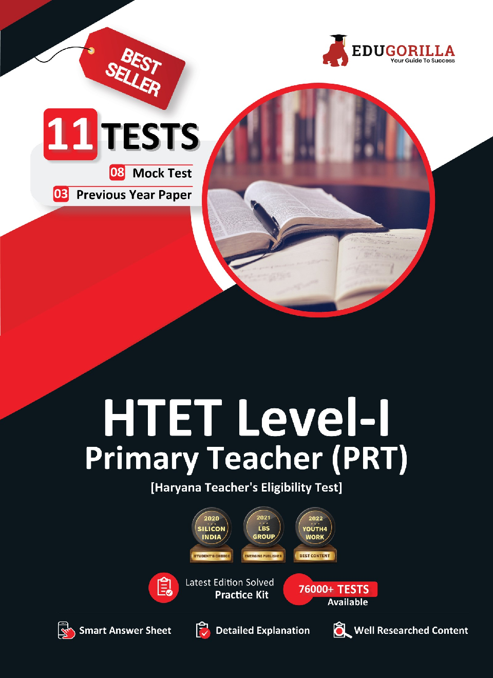 EduGorilla HTET Level-I Exam 2022 : Haryana Primary Teacher (PRT) | 8 Full-length Mock Tests + 3 Previous Year Papers (1600+ Solved Questions) - Page 1