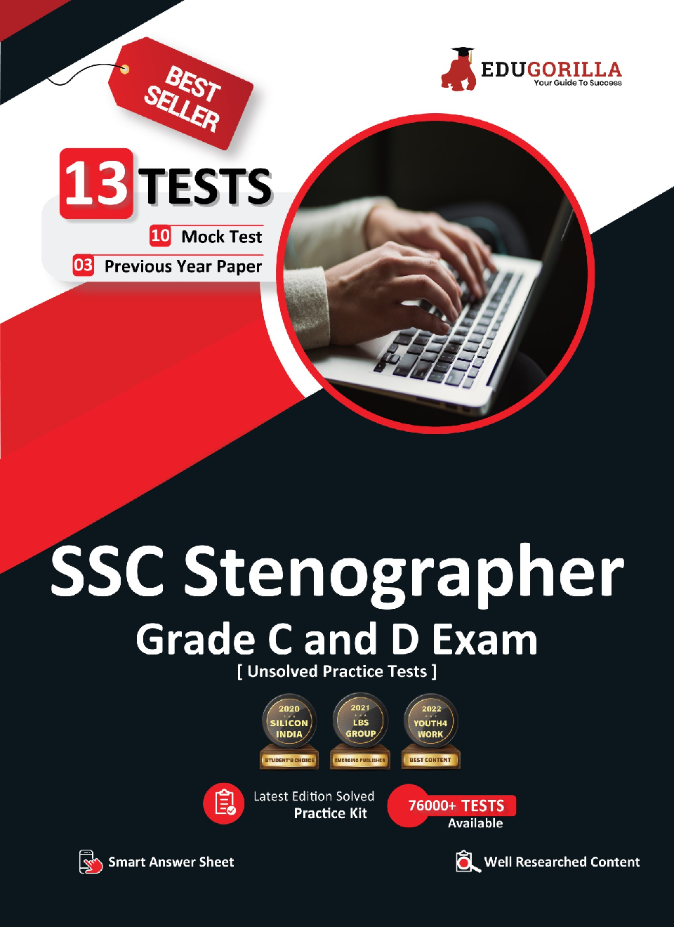 EduGorilla SSC Stenographer Grade C And D Exam 2022 | 2600+ Objective Questions | Unsolved Practice Sets (10 Mock Tests + 3 Previous Year Papers) - Page 1