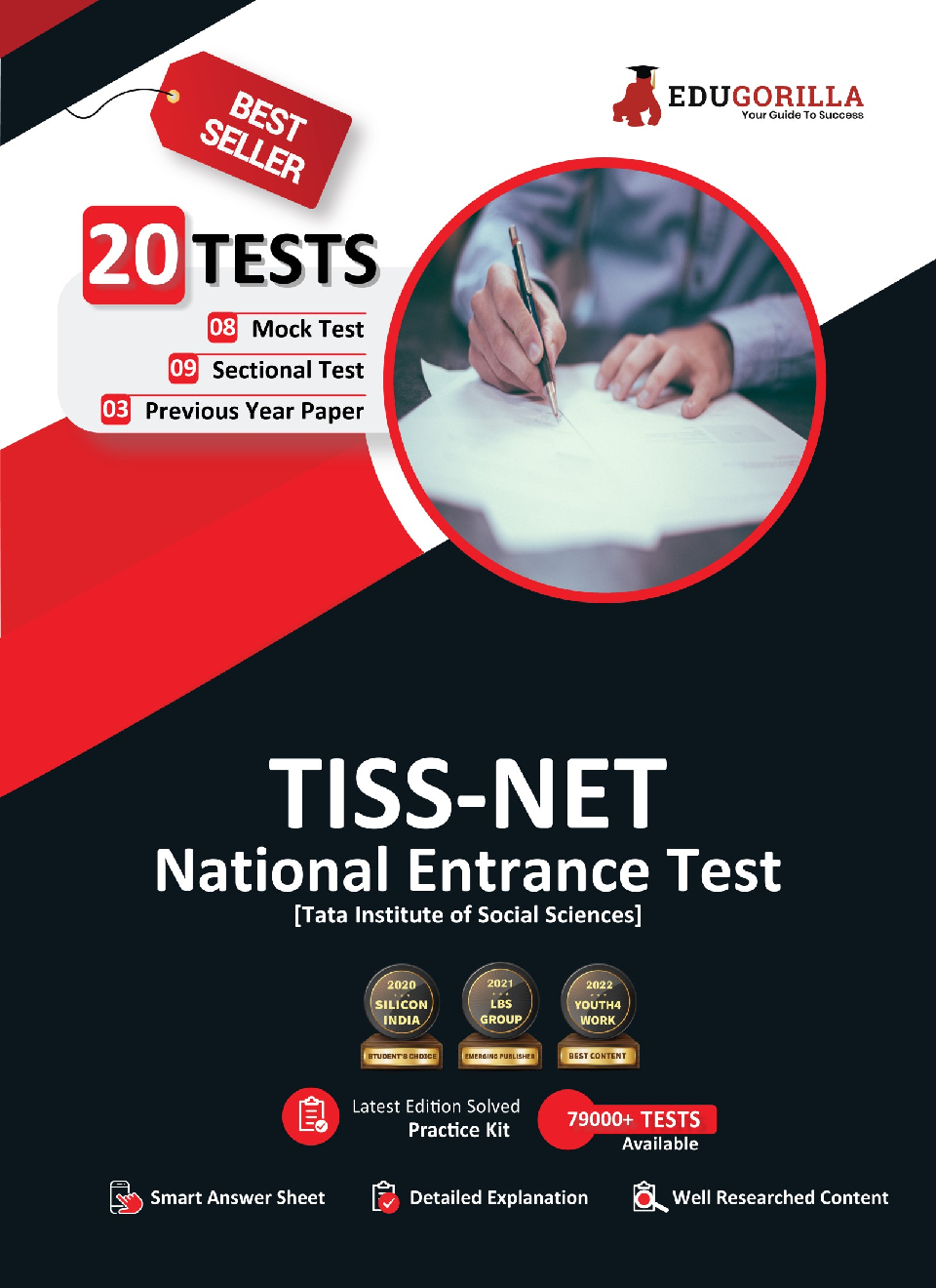 TISS-NET Exam Prep Book 2022 | 1400+ Solved Questions (8 Full-length Mock Tests + 9 Sectional Test + 3 Previous Year Paper) | Free Access to Online Tests - Page 1