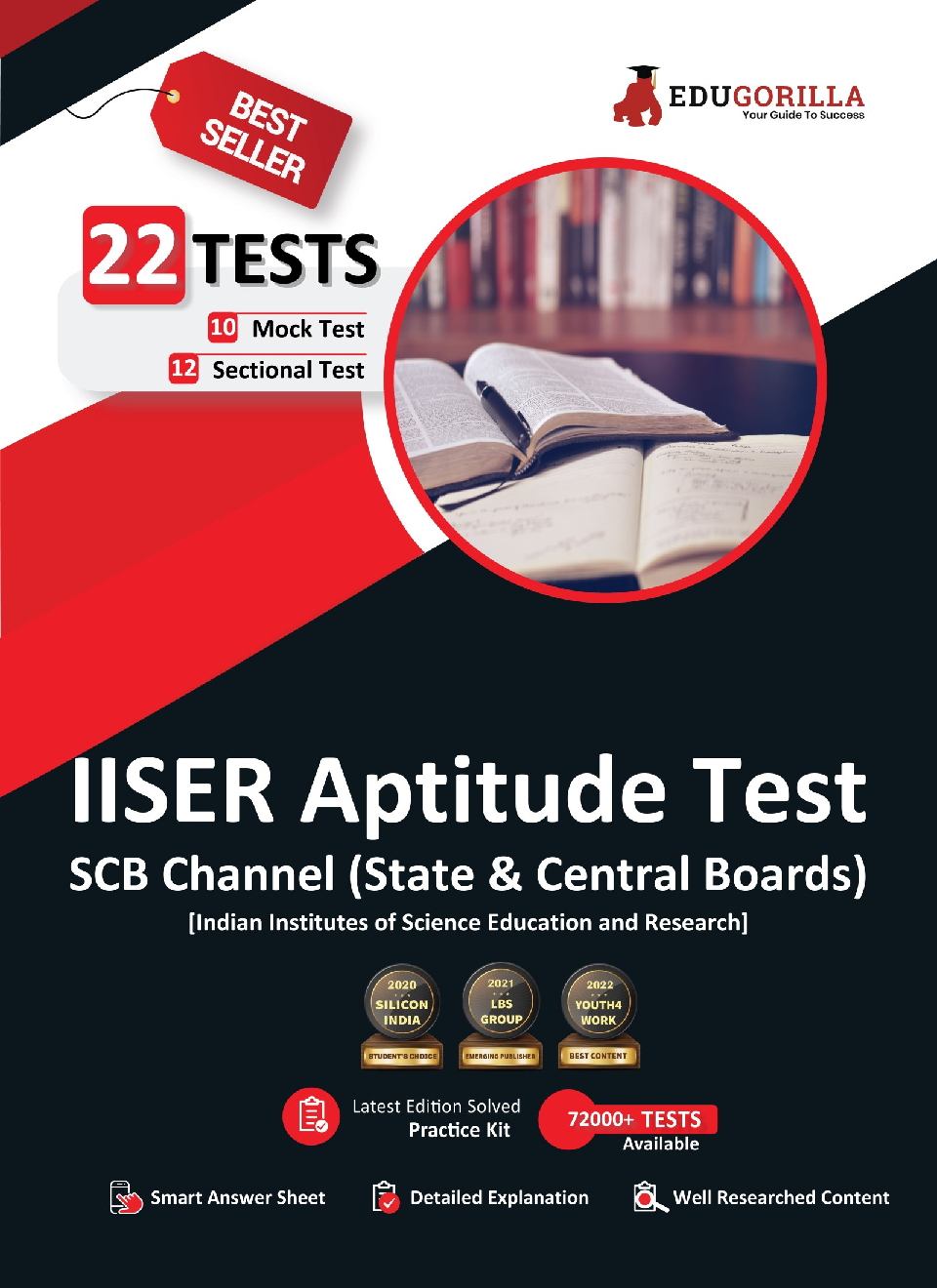 IISER Aptitude Test 2022 - SCB Channel | IAT - State & Central Boards |10 Full-length Mock Tests + 12 Sectional Tests | Free Access to Online Tests - Page 1
