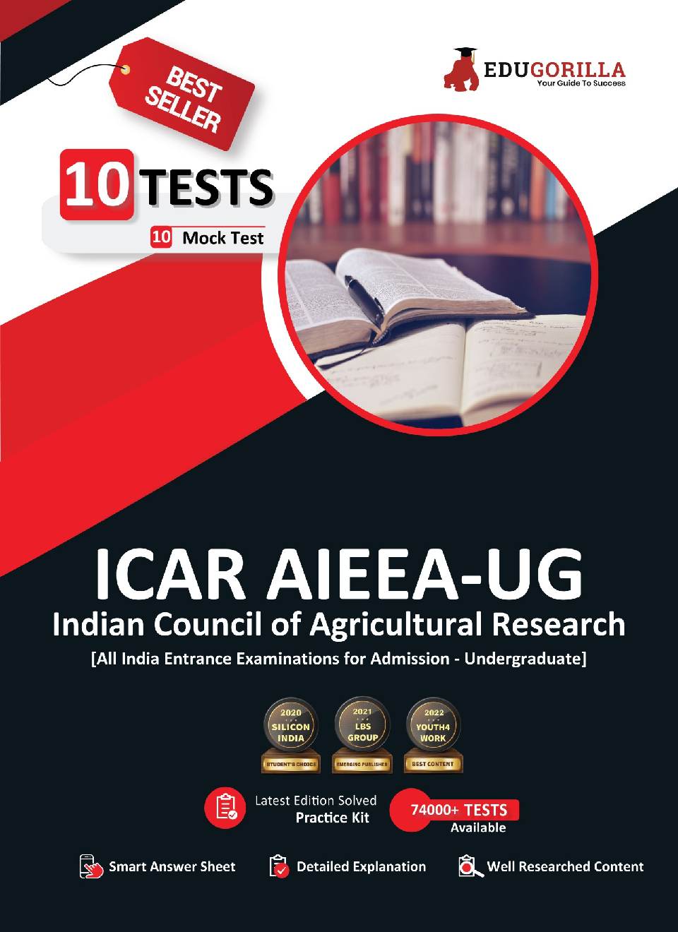 ICAR AIEEA UG : All India Entrance Examination for Admission | 10 Full-Length Mock Tests | Physics, Chemistry, and Mathematics/Biology/Agriculture - Page 1