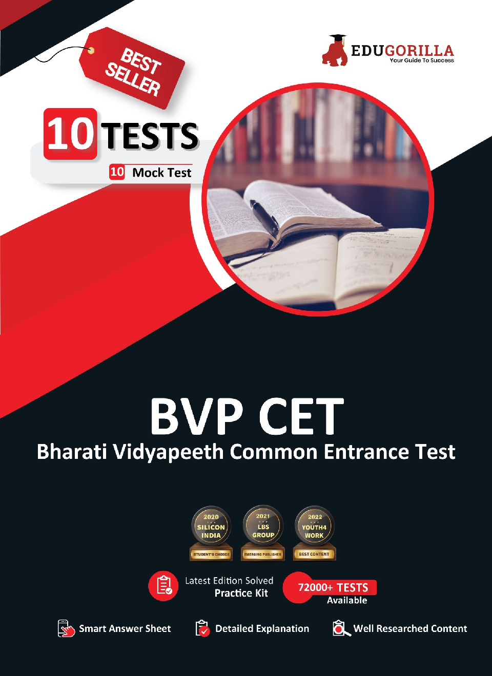 BVP CET 2022 : Bharati Vidyapeeth Common Entrance Test | 10 Full-length Mock Tests (2000+ Solved Questions) | Free Access to Online Tests - Page 1