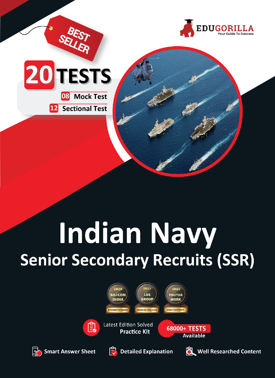 Indian Navy Senior Secondary Recruits (SSR) Recruitment Exam 2022 | 1100+ Solved Questions [8 Full-length Mock Tests + 12 Sectional Tests] | Free Access to Online Tests - Page 1