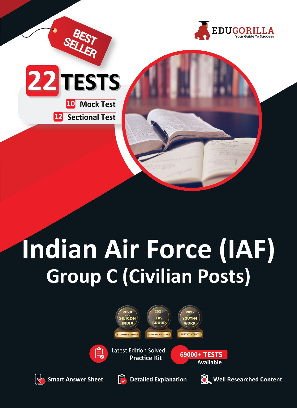 Indian Air Force (IAF) Group C (Civilian Posts) | 1300 Solved Questions [10 Full-length Mock Tests + 12 Sectional Tests] - Page 1