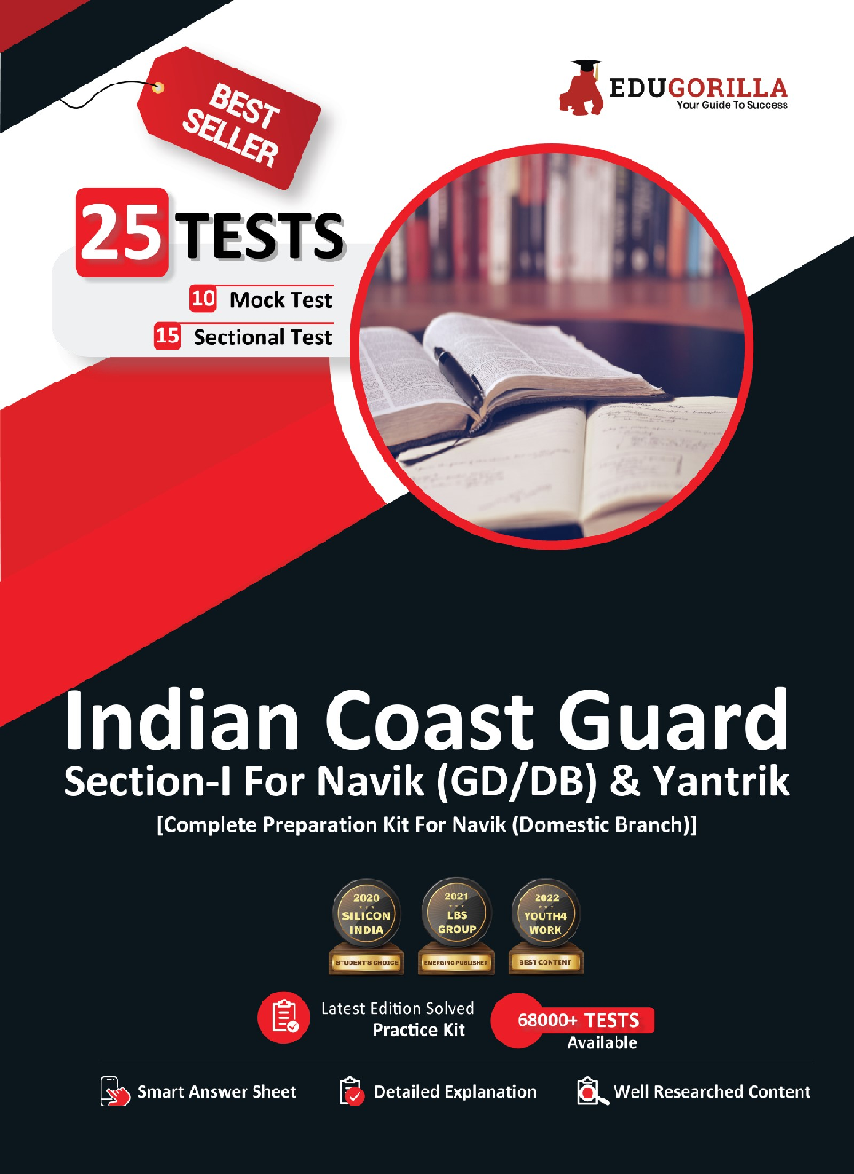Indian Coast Guard Navik DB, GD, & Yantrik : Section-I | Complete Preparation For Navik DB (Domestic Branch) | 25 Solved Tests [10 Mock Tests + 15 Sectional Tests] - Page 1