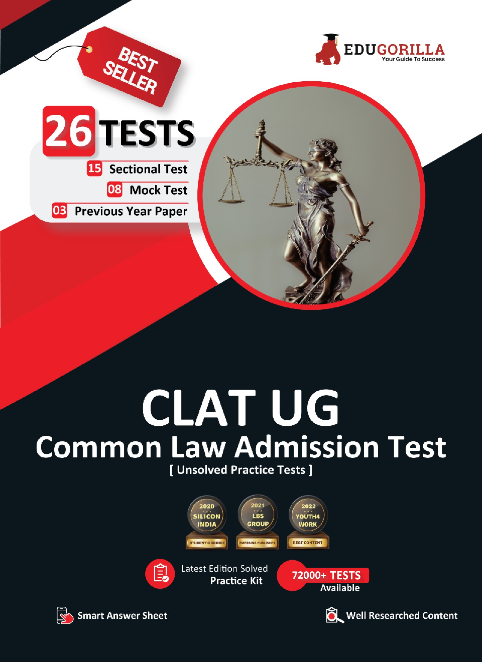 CLAT UG Entrance Exam 2022 Book 26 Unsolved Practice Tests (8 Mock Tests + 15 Sectional Tests + 3 Previous Year Papers) - Page 1