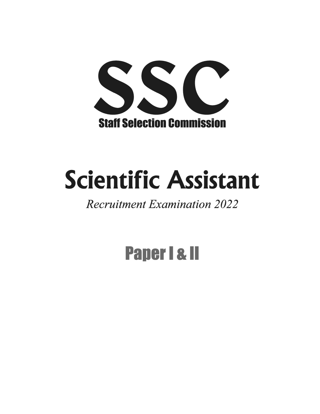 SSC 2022 Scientific Assistant Paper I & II - Page 2