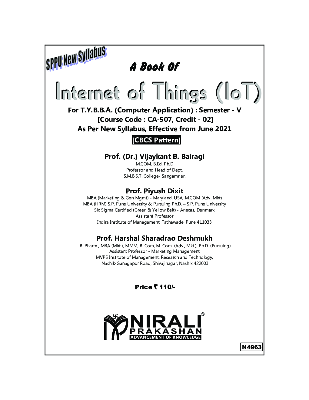 INTERNET OF THINGS (IoT) : (Third Year TY BBA (CA) Semester 5) - Page 2