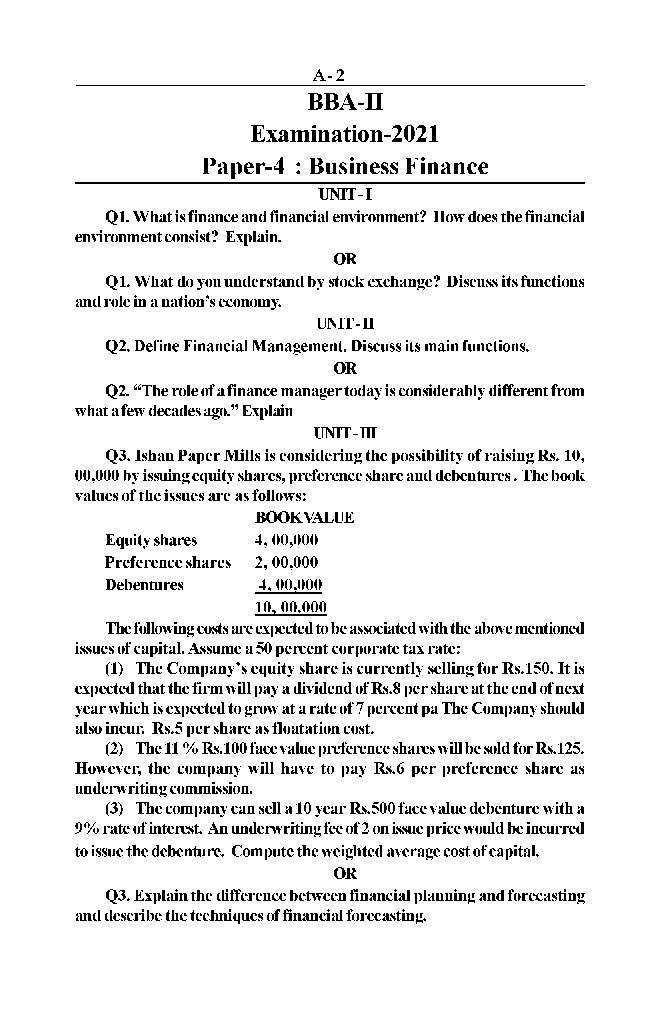 Business Finance Paper-4 - Page 3