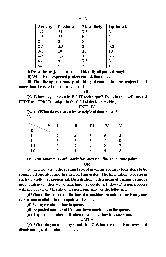 Quantitative Technique For Management Paper-5 - Page 4
