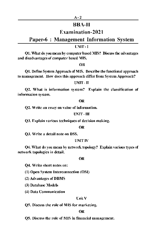 Management Informantion System Paper-6 - Page 3
