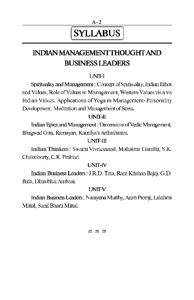 Indian Management Thought & Business Leadership Paper-2 - Page 3