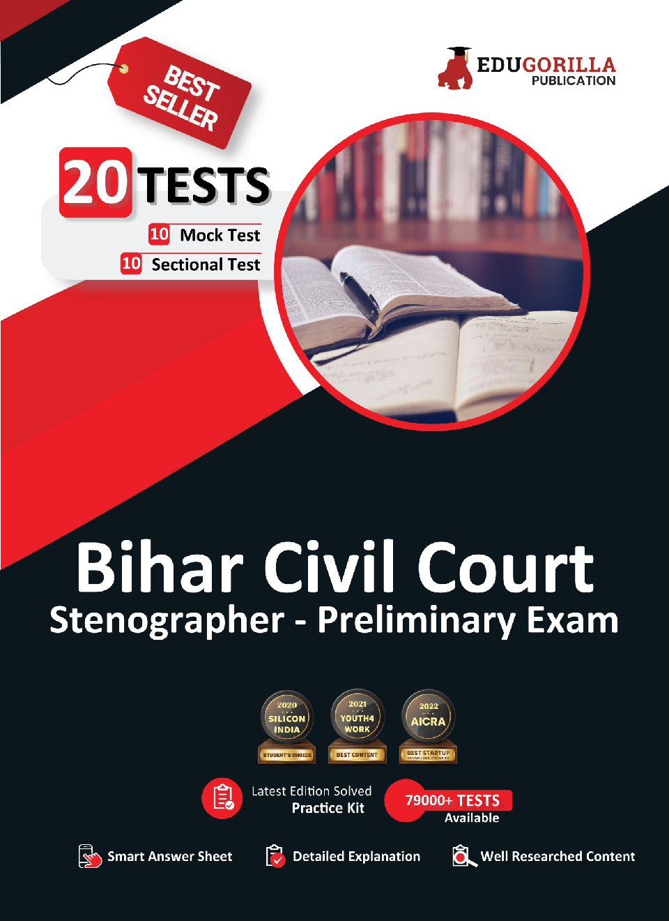 Bihar Civil Court Stenographer Preliminary Exam | 10 Full-length Mock Tests + 10 Sectional Tests (1000+ Solved Questions) | Free Access to Online Tests - Page 1