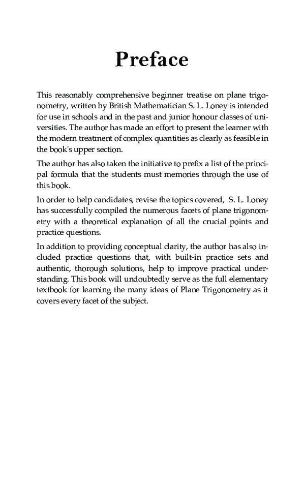Plane Trigonometry (Part 1) by S.L. Loney - Page 4