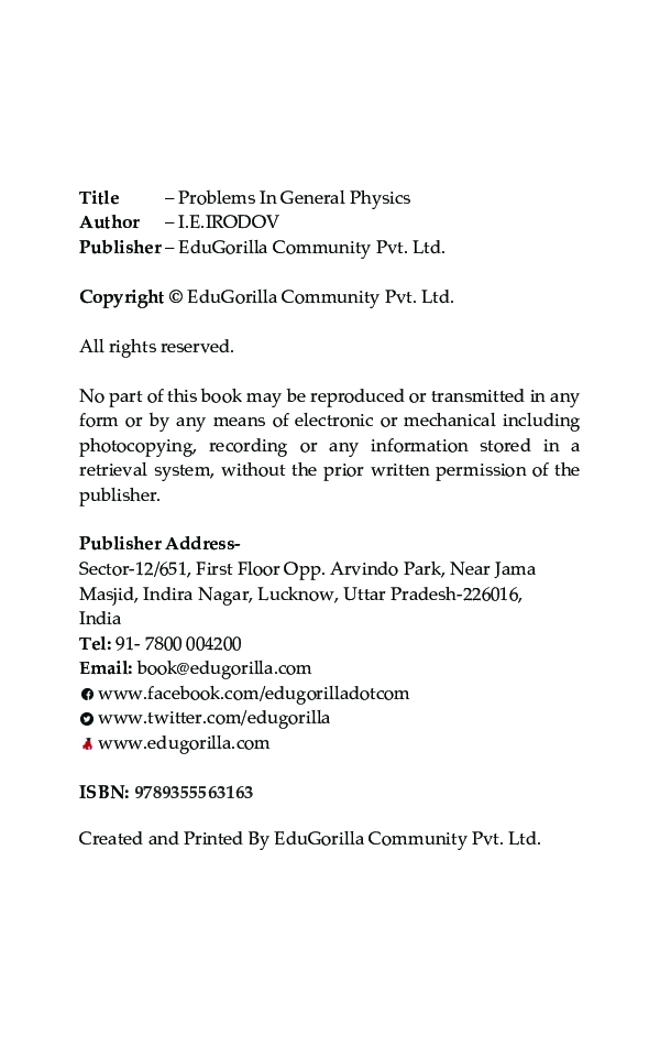 Problems In General Physics by I.E. Irodov - Page 3