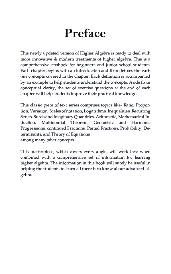 Higher Algebra by H.S. Hall & S.R. Knight - Page 4