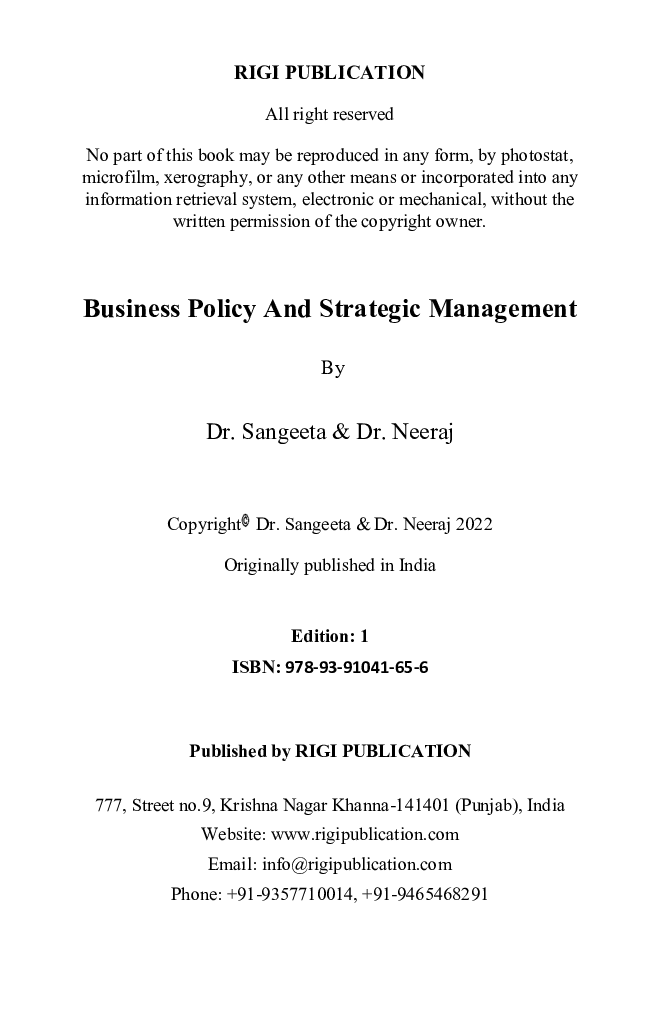 Business Policy And Strategic Management - Page 3