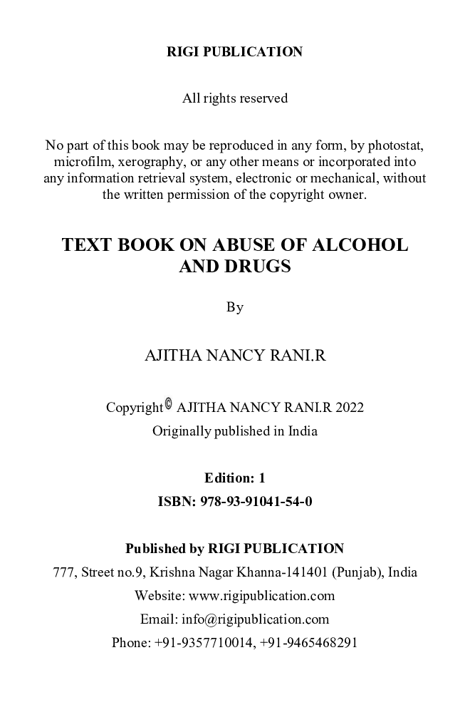 TEXT BOOK ON ABUSE OF ALCOHOL AND DRUGS - Page 3