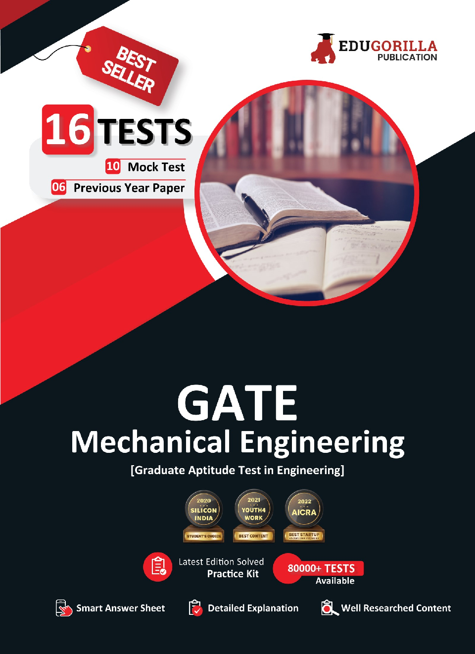 GATE Mechanical Engineering Exam Prep Book 2022 | 10 Full-length Mock Tests + 6 Previous Year Papers | Free Access to Online Tests - Page 1