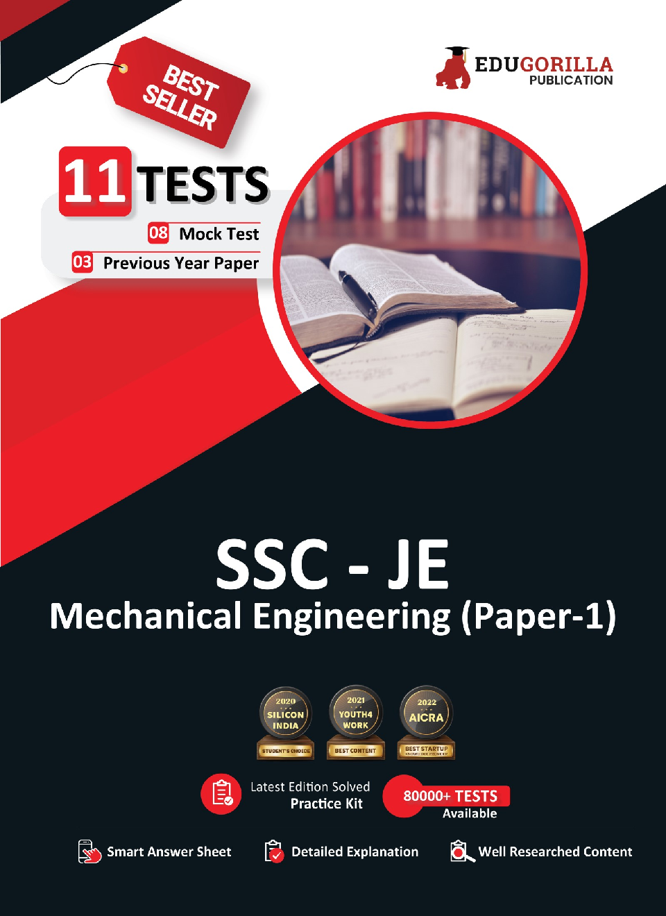 SSC JE Mechanical Engineering (Paper 1) | 8 Full-length Mock Tests + 3 Previous Year Papers (2200+ Solved Questions) | Free Access to Online Tests - Page 1