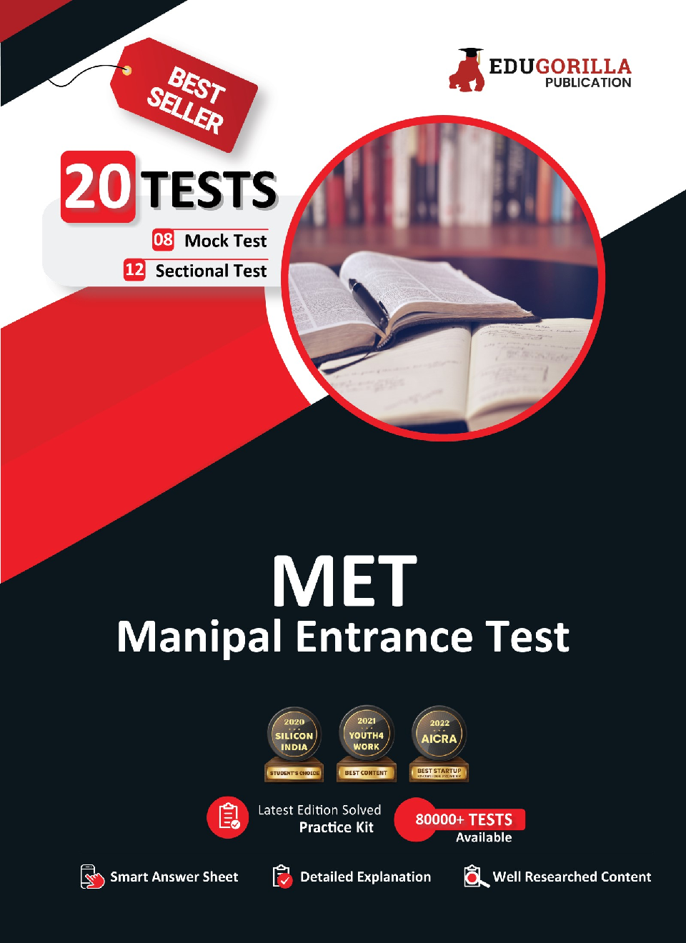 Manipal Entrance Test 2022 (MET) | Manipal Academy of Higher Education (MAHE) | [8 Full-length Mock Tests + 12 Sectional Tests] | Free Access to Online Tests - Page 1