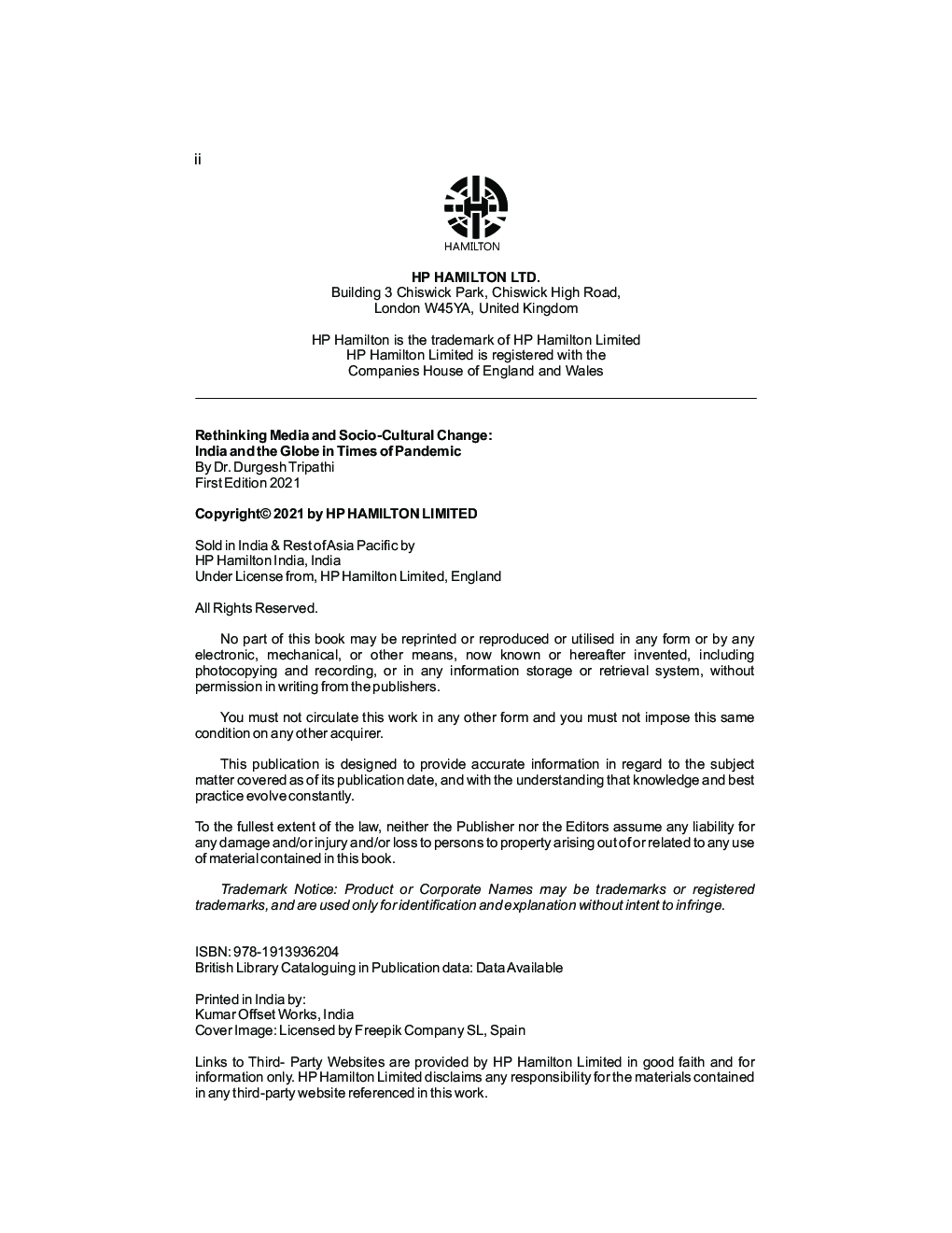 Rethinking Media and Socio - Cultural Channge : India and the Globe in Times of Pandemic - Page 3