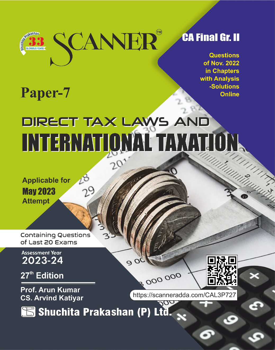 Shuchita Scanner CA Final Group - II Paper - 7 Direct Tax Laws and International Taxation (Assessment Year 2023-24) (Applicable for May 2023) - Page 1