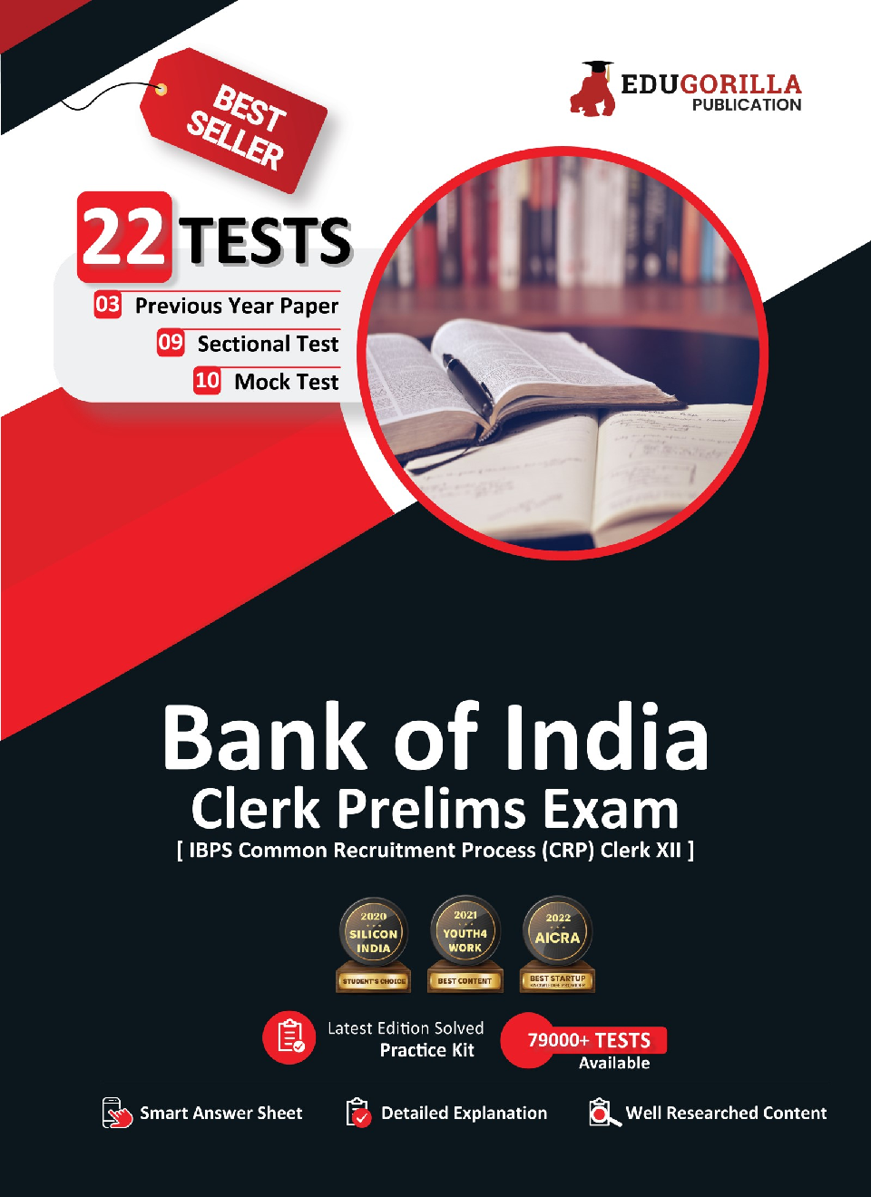 Bank of India Clerk Prelims (IBPS CRP PO/MT XIII) Book 2023 (English Edition) - 10 Full Length Mock Tests, 9 Sectional Tests and 3 Previous Year Papers with Free Access to Online Tests - Page 1