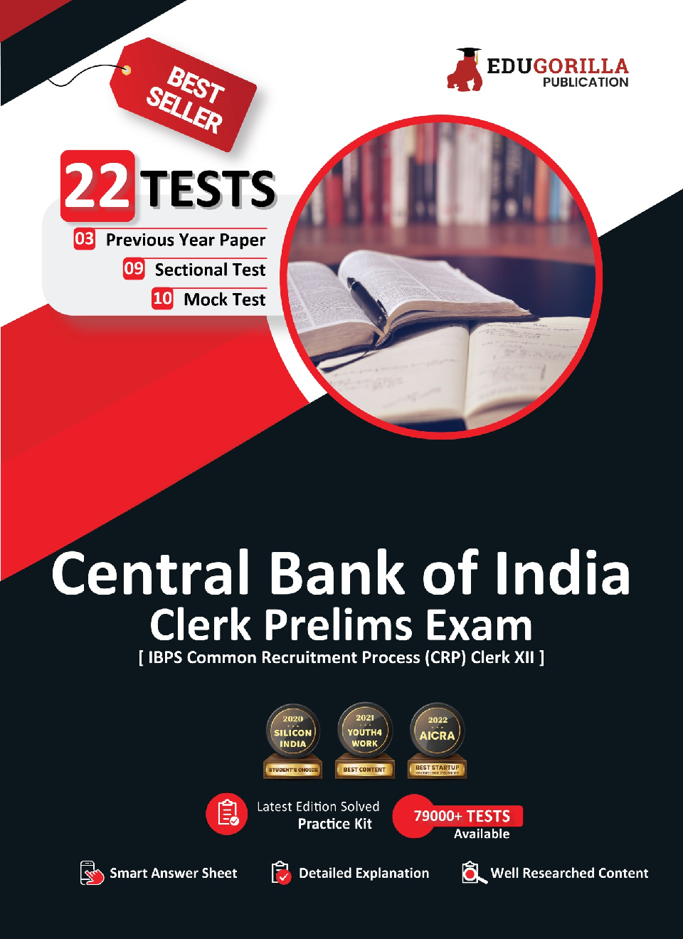 Central Bank of India Clerk Prelims (IBPS CRP PO/MT XIII) Book 2023 (English Edition) - 10 Full Length Mock Tests, 9 Sectional Tests and 3 Previous Year Paper with Free Access to Online Tests - Page 1