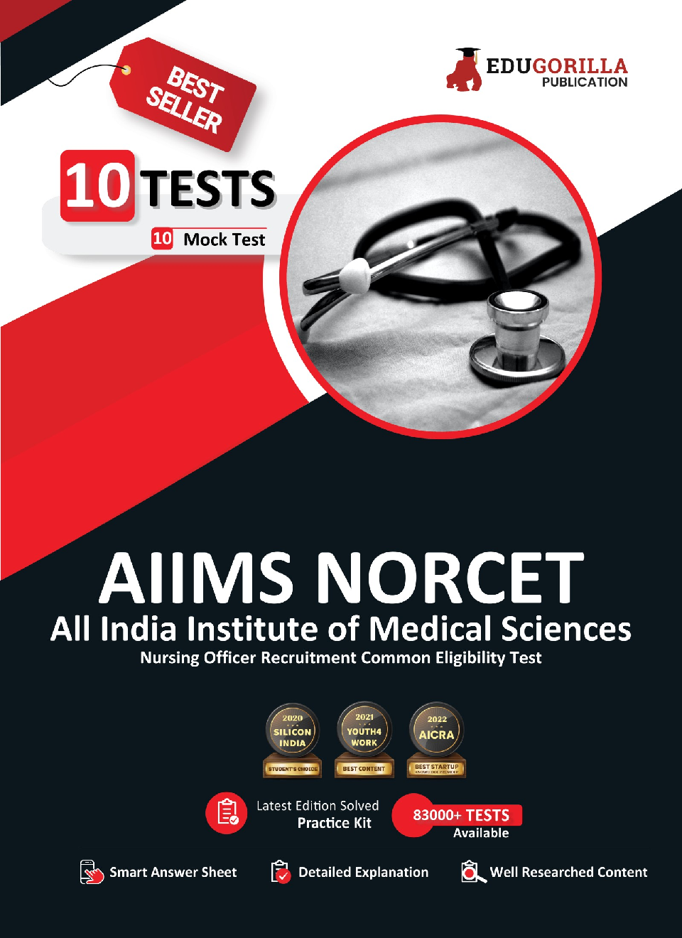 AIIMS NORCET Book 2023 (English Edition) - Nursing Officers Recruitment Common Entrance Test - 10 Full Length Mock Tests (2200 Solved Questions) with Free Access to Online Tests - Page 1