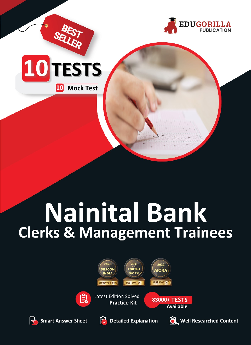 Nainital Bank Clerks and Management Trainees Recruitment Exam Book 2023 - 10 Full Length Mock Tests (Solved 2000 Questions) with Free Access To Online Tests - Page 1