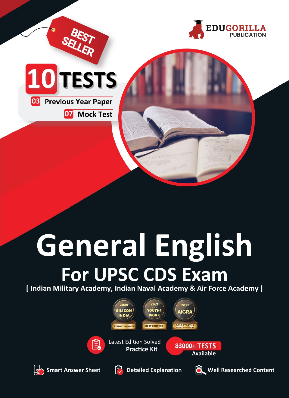 UPSC CDS General English Book 2023 : Combined Defence Services (IMA, INA, AFA) English Edition - 7 Mock Tests and 3 Previous Year Papers (1200 Solved Questions) with Free Access to Online Tests - Page 1