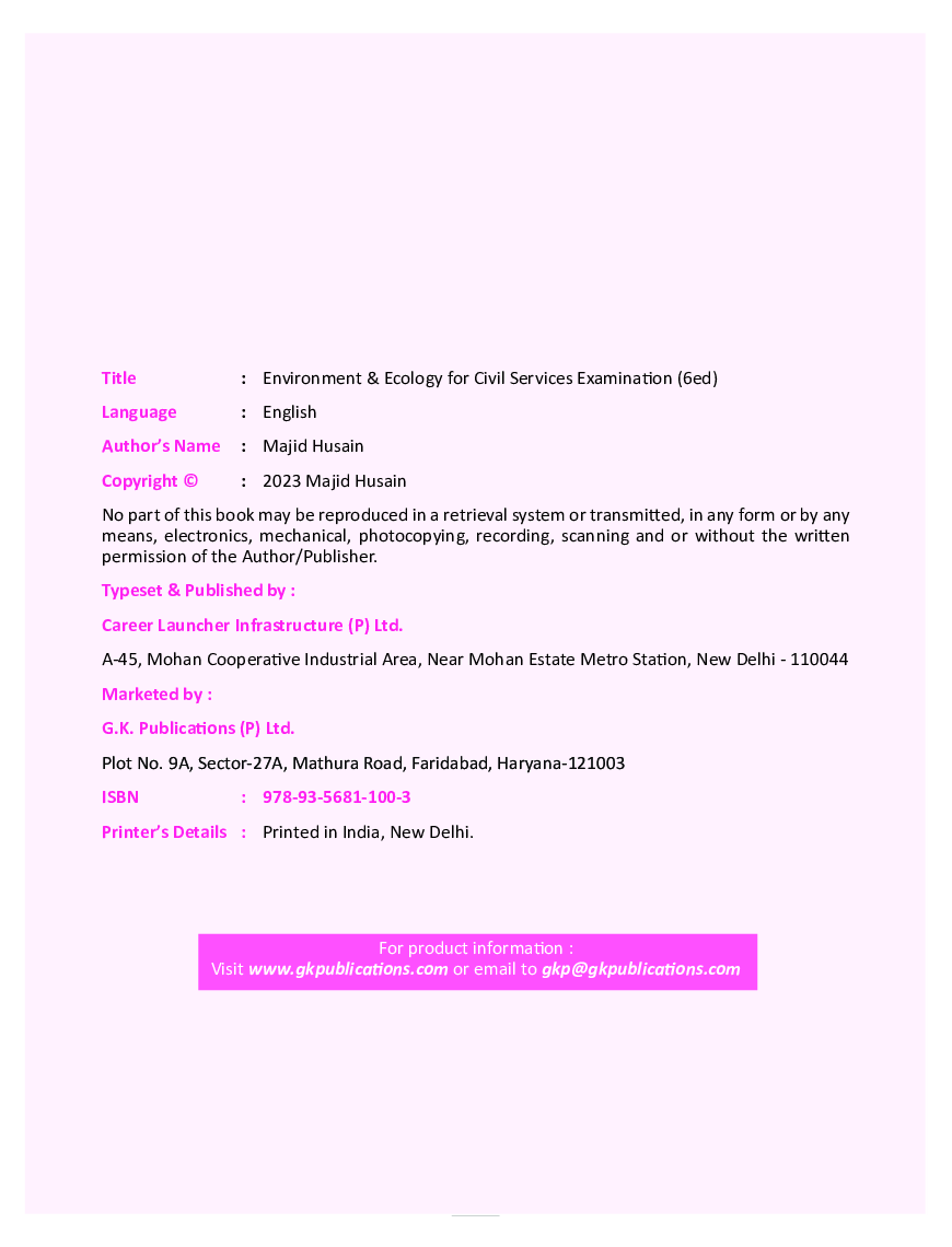 Environment & Ecology for Civil Services Examination 6ed by Majid Husain - Page 3