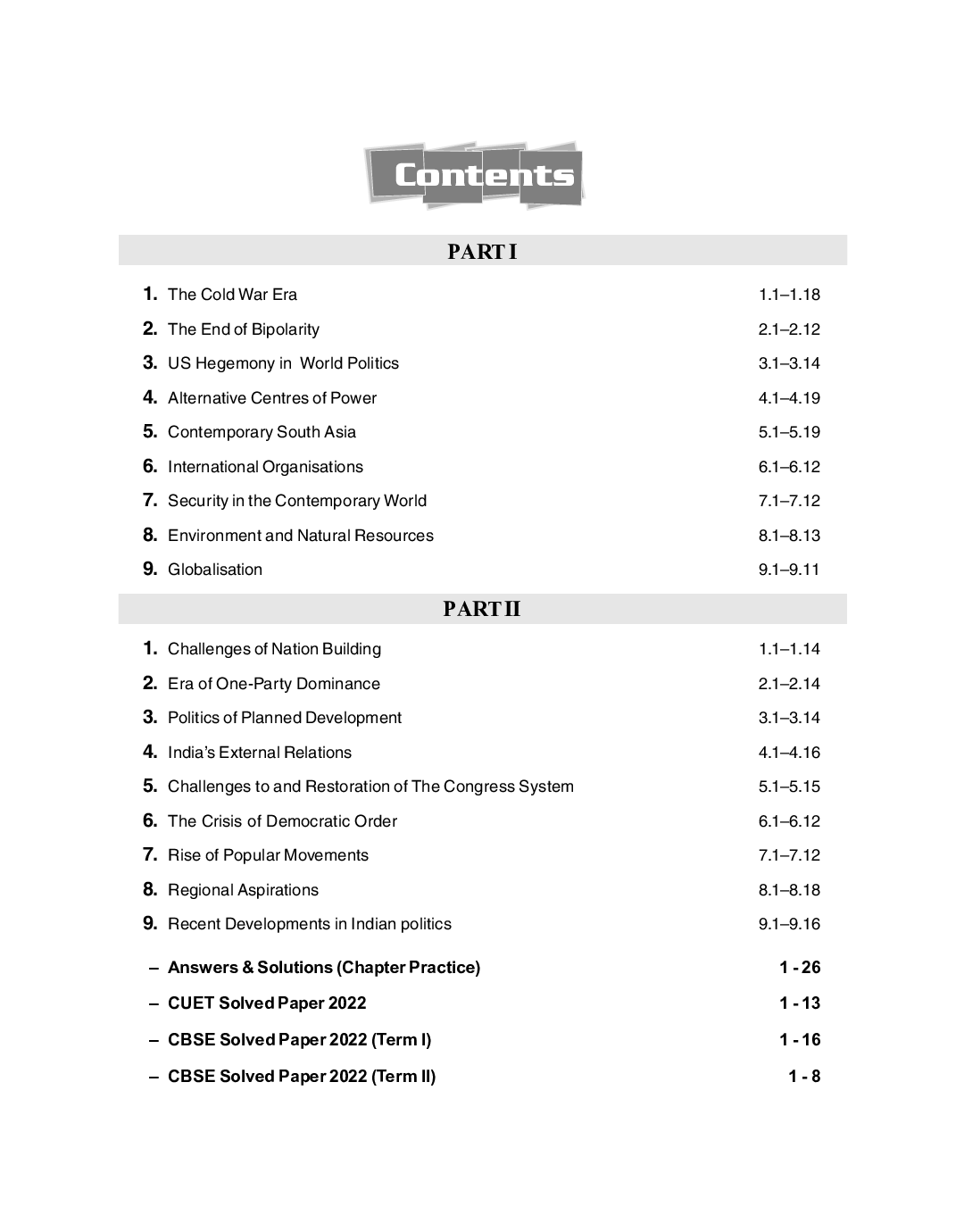 Board plus CUET 2023 CL Master Series - CBSE Study Guide - Class 12 - Political Science - Page 3