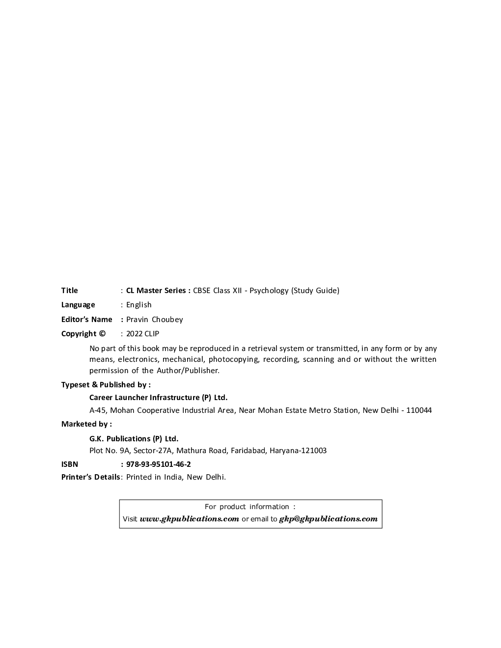 Board plus CUET 2023 CL Master Series - CBSE Study Guide - Class 12 - Psychology - Page 3