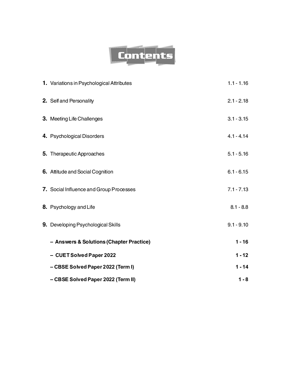 Board plus CUET 2023 CL Master Series - CBSE Study Guide - Class 12 - Psychology - Page 4