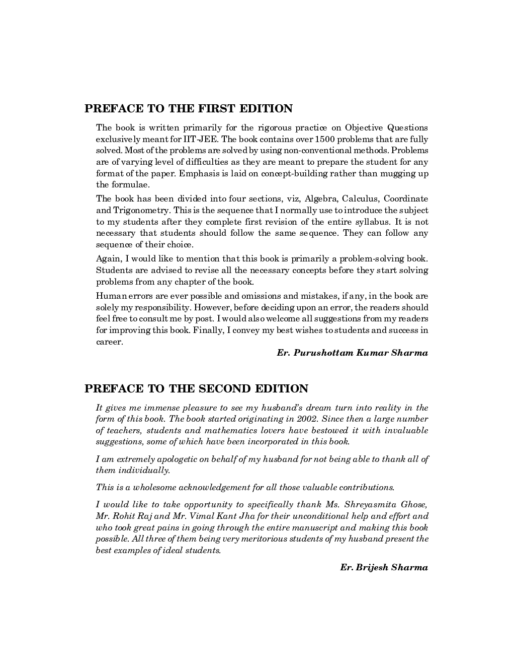 IIT JEE 2023 Main & Advanced - Objective Mathematics by Er. Purushottam Kumar Sharma, Er. Brijesh Sharma - Page 5