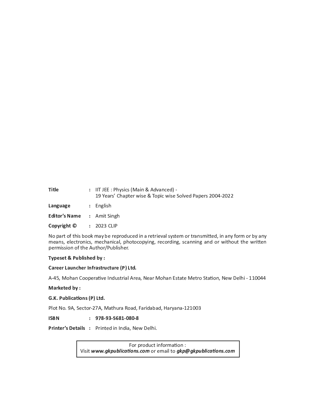 IIT JEE 2023 Physics (Main & Advanced) - 19 Years Chapter wise & Topic wise Solved Papers 2004-2022 - Page 3