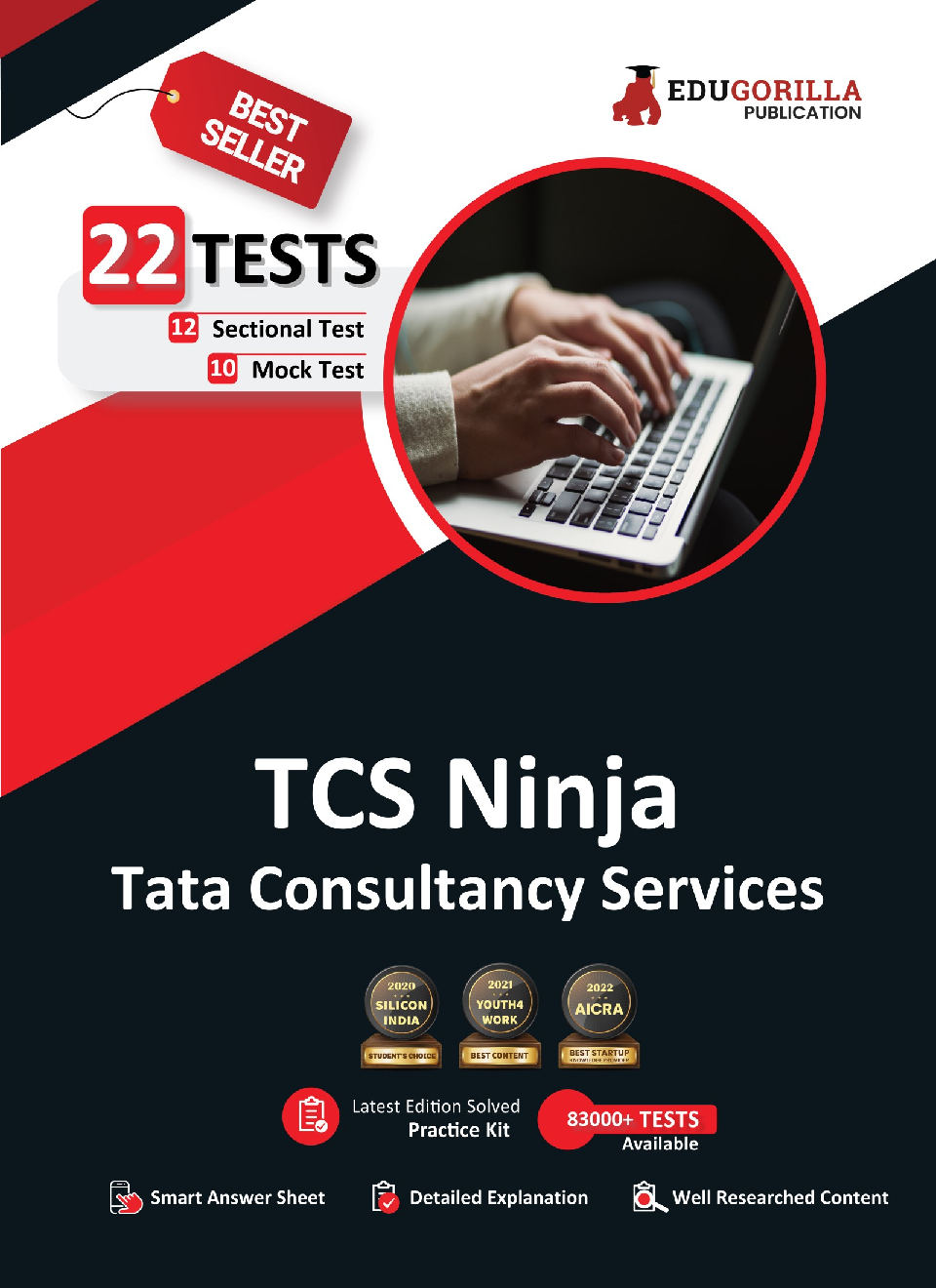 EduGorilla TCS Ninja Preparation Book 2023 - 10 Full Length Mock Tests and 12 Sectional Tests (1100 Solved Objective Questions) with Free Access to Online Tests - Page 1