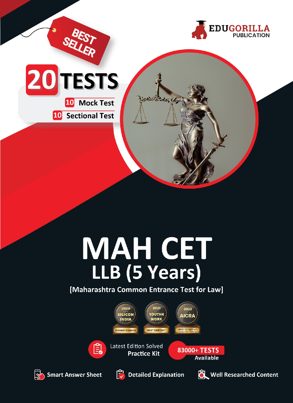 MAH CET LLB 5 Years (Integrated Course) Exam 2023 - 10 Full Length Mock Tests and 10 Sectional Tests (1800 Solved Objective Questions) with Free Access to Online Tests - Page 1