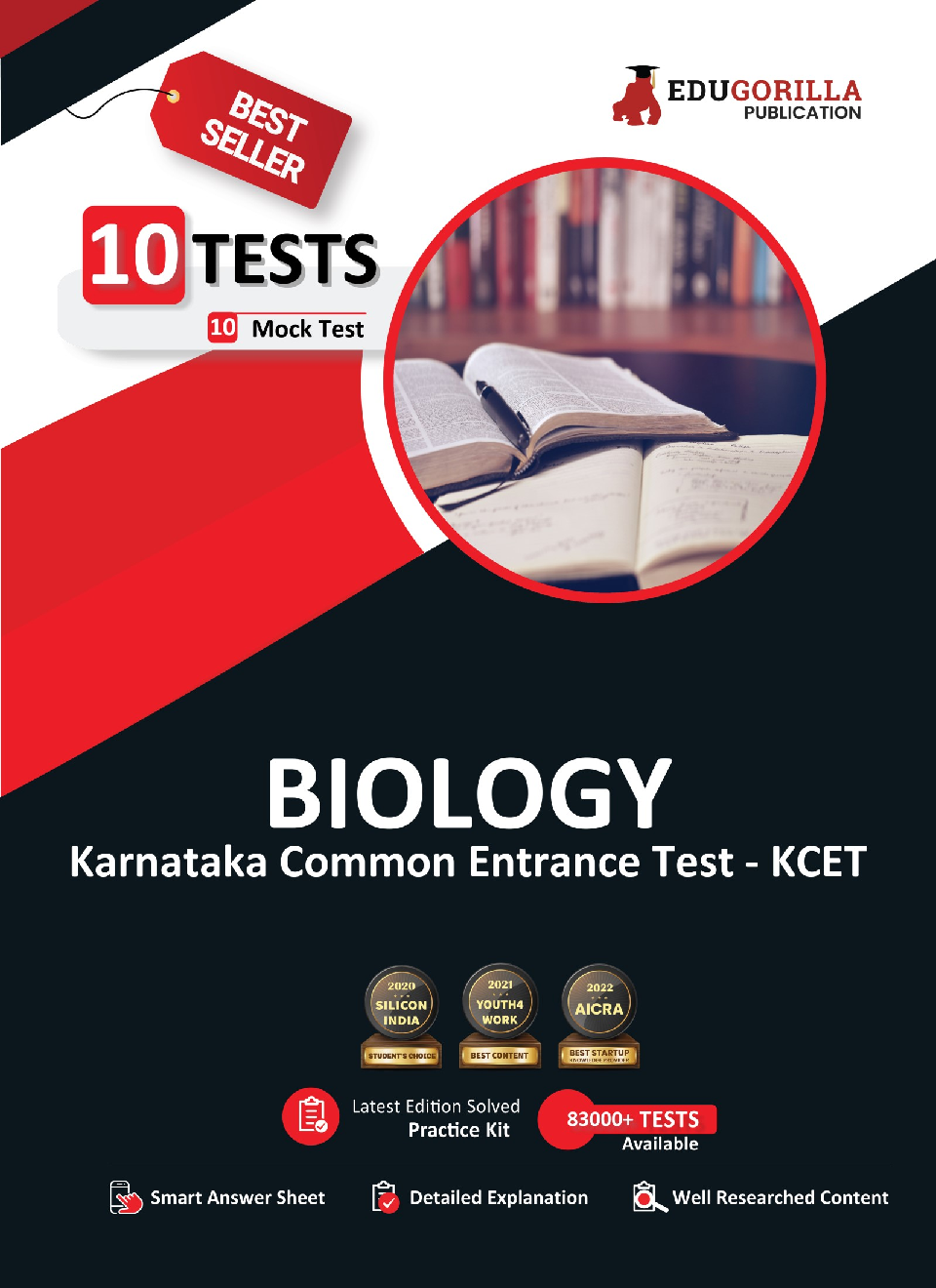KCET Biology Book 2023 (Karnataka Common Entrance Test) - 10 Mock Tests (Solved Objective Questions with detail solution) with Free Access To Online Tests - Page 1